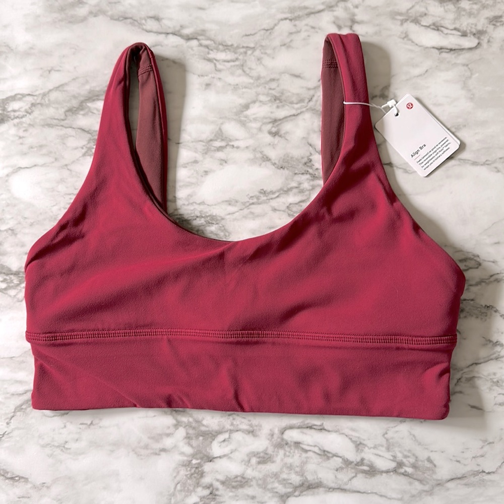 Lululemon align reversible bra - size 10 - pomegranate / red merlot
